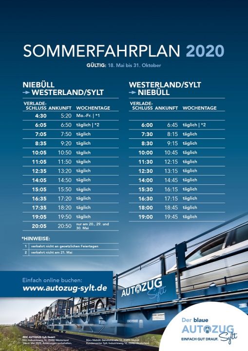 Rdc Autozug Sylt Sommerfahrplan 2020